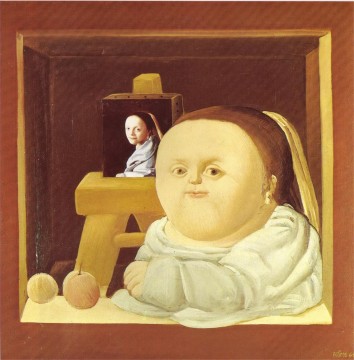 Fernando Botero Painting - El estudio de Vermeer Fernando Botero
